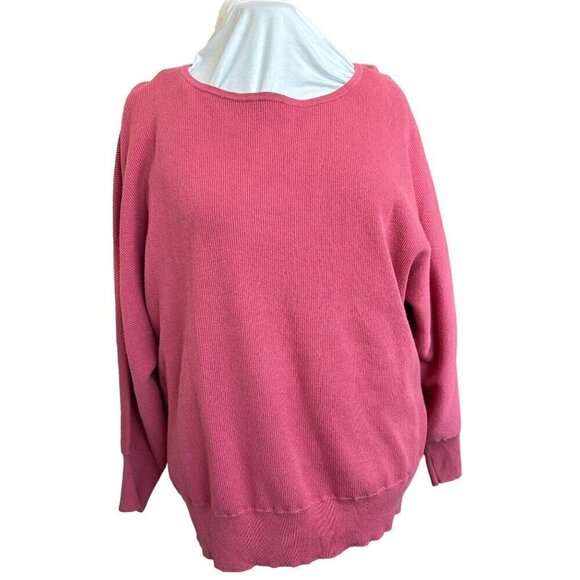 Chico’s Cotton Pink Ribbed  Top Women Size 3 X-Large  Raglan sleeves - Picture 1 of 6